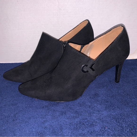 Calvin Klein Women’s 8.5 Shoes Jessy Point Toe Ankle Boot Stiletto Heel Black - Picture 1 of 7